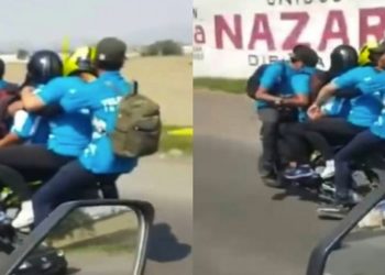 Se viraliza en redes video de moto ‘sardina’